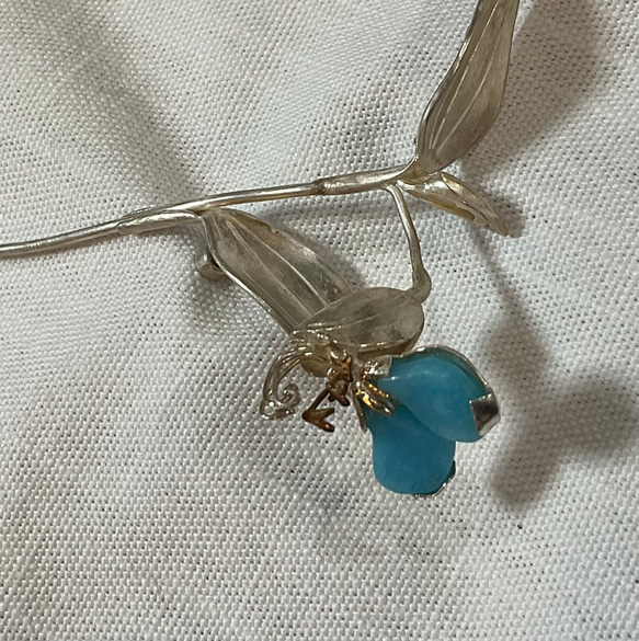 ツユクサのブローチ 2枚目の画像