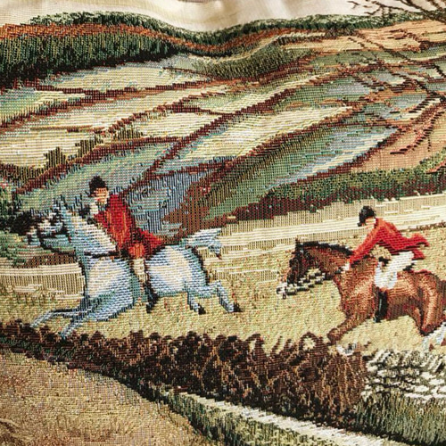 スペイン製ゴブラン織り ハンティング柄 Fox クッションカバー② 45×45