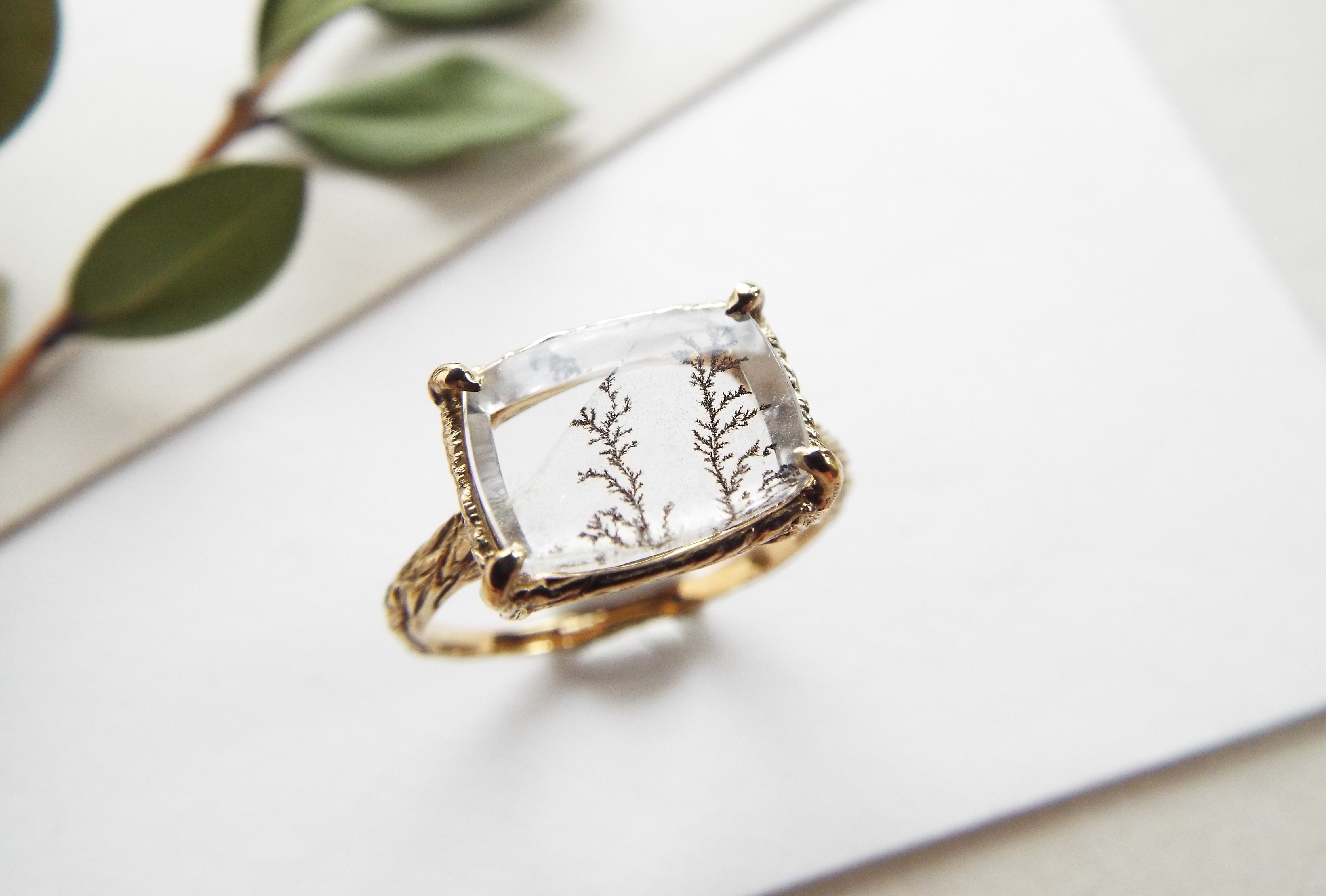 【一点物】デンドリティッククォーツのリング（夏木）