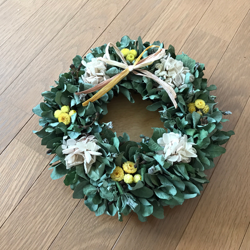 受注制作ユーカリと紫陽花と花々のリース 【公式通販】