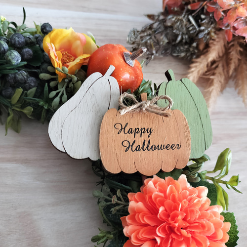 定形外送料無料／秋の新作2024／ハロウィンリース／秋のリース