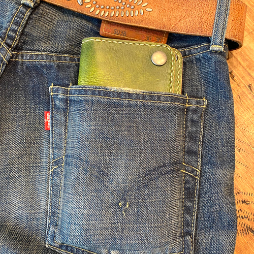 トラッカーウォレット 緑 グリーン 財布 長財布 長財布 Ashitae