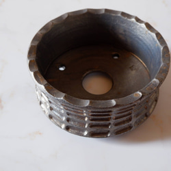 6号燻し金彩平鉢574　塊根植物　多肉植物　盆栽　植木鉢　作家鉢　沖縄 4枚目の画像