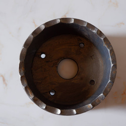 6号燻し金彩平鉢574　塊根植物　多肉植物　盆栽　植木鉢　作家鉢　沖縄 5枚目の画像