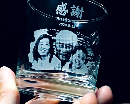 メモリーグラス ロックグラスに写真を彫刻 グラス k._.progress 通販