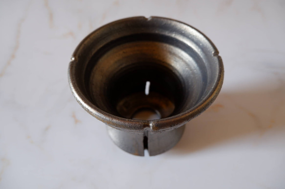 4.5号燻し金彩スリット鉢577　塊根植物　多肉植物　盆栽　植木鉢　作家鉢　沖縄 4枚目の画像