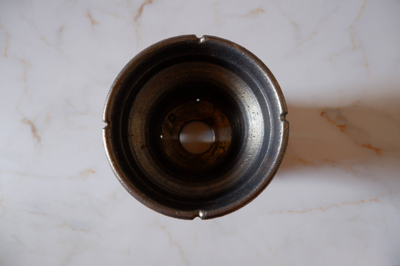 4.5号燻し金彩スリット鉢577　塊根植物　多肉植物　盆栽　植木鉢　作家鉢　沖縄 5枚目の画像