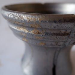 4.5号燻し金彩スリット鉢577　塊根植物　多肉植物　盆栽　植木鉢　作家鉢　沖縄 2枚目の画像