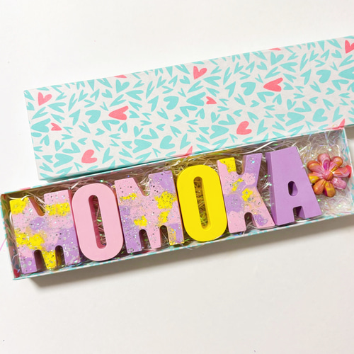 アルファベットネームクレヨン 6文字以上 ラッピング付き 「出産祝い