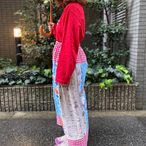 ハンドメイド古着 ロングスカート パッチワーク 62ae8cf57a857786fd791c2b2dfb5f