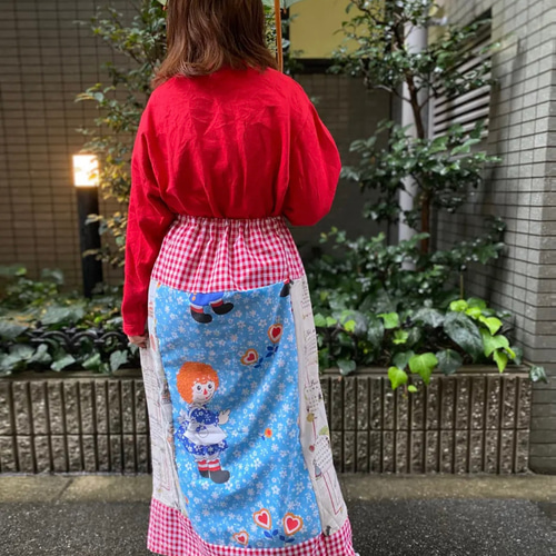 イギリス　ヴィンテージ　パッチワーク　ロングスカート 古着 ヴィンテージ vintage スカート ロングスカート パッチワーク