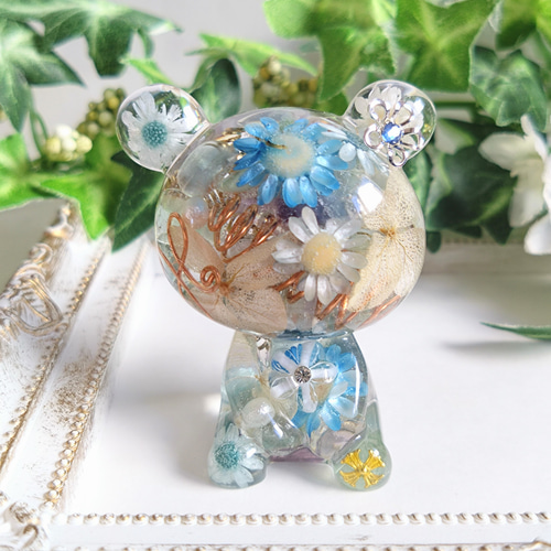 オルゴナイト くま フローライト 浄化 お守り 置物 オブジェ 552 立体 