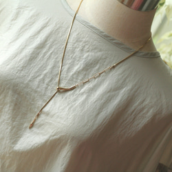 スライドボール付2wayY字ネックレス　 3枚目の画像