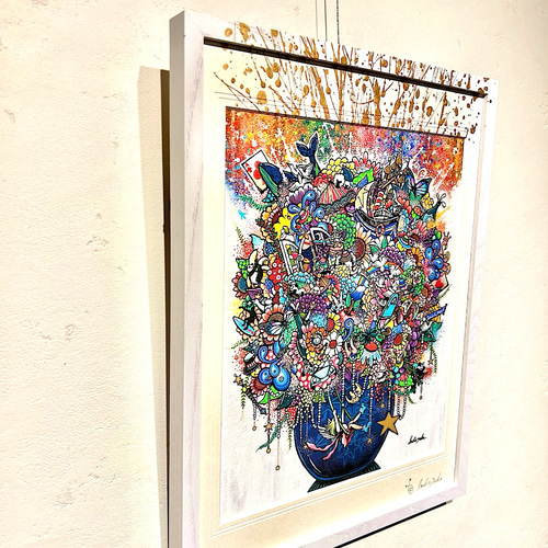 アート あなたに贈る幸せの花束 複製画 ジークレー版画 絵画 inabayuka