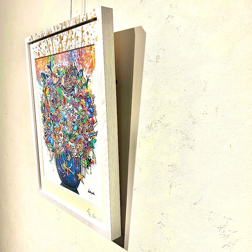 アート あなたに贈る幸せの花束 複製画 ジークレー版画 絵画 inabayuka