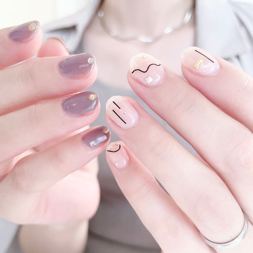 アシンメトリーネイル ネイルチップ（つけ爪） しろくまnail 通販