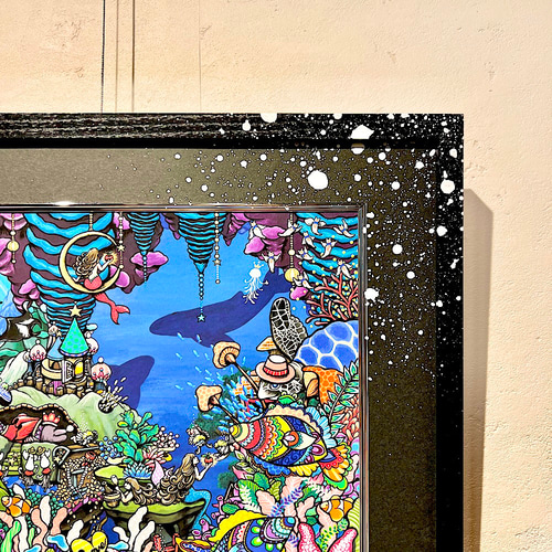 海の絵 作品名「海の中からフレーフレー」(クリオネたちの応援団) 複製