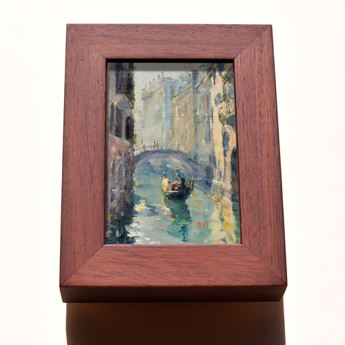 油絵 2点まとめて 古都の道-Ⅱ】ミニ油絵原画 額付き・特典付き ※Sold 絵画