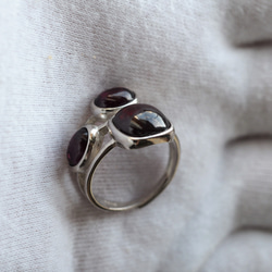 ガーネットトリプル：10/8/8　 　S925WGリング❀ 4枚目の画像