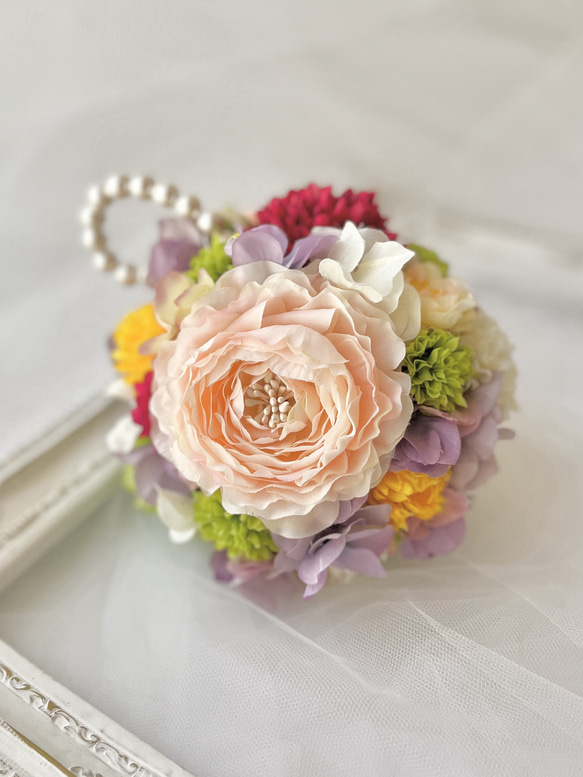 カラフルポップなボールブーケ ウェディングブーケ 七五三 造花