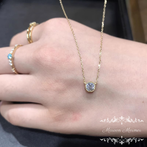 一粒ダイヤネックレス 重ね付け K18仕上げ CZダイヤ一粒 つけっ 一粒ダイヤネックレス 重ね付け K18仕上げ CZダイヤ一粒 つけっ