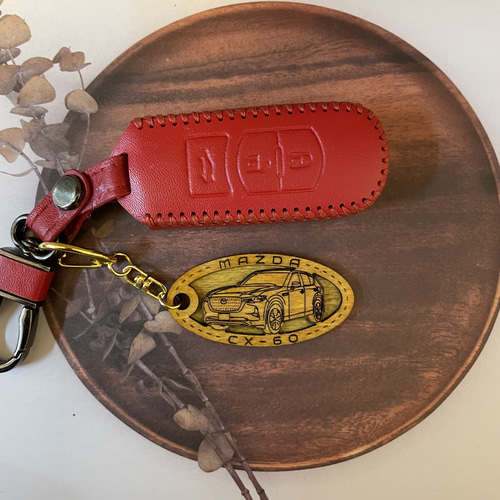 木製キーホルダー CX60 希望ナンバー刻印 マツダ MAZDA キーリング
