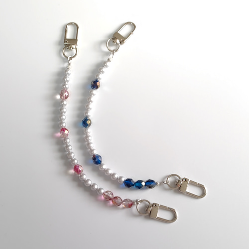 ハンドストラップ スマホストラップ シャイニーパール チェコビーズ