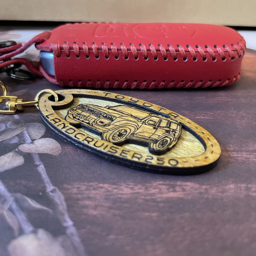 木製キーホルダー ランドクルーザー250 希望ナンバー刻印 トヨタ