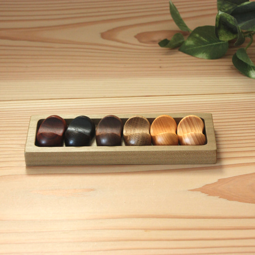 箸置きケース 『豆形 ミニサイズ6個用』ホオの木 箸・箸置き u.wood