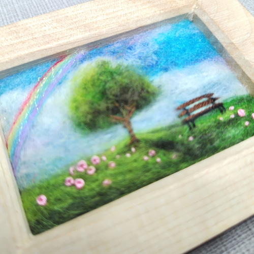 湖上祭・夏の彩り 羊毛フェルト フレーム 羊毛絵画 花火大会 湖上祭＊夏