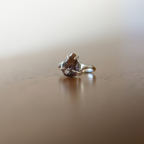 （獨一無二/Silver925）超七石英銀戒指（11*7mm/8號） 第4張的照片