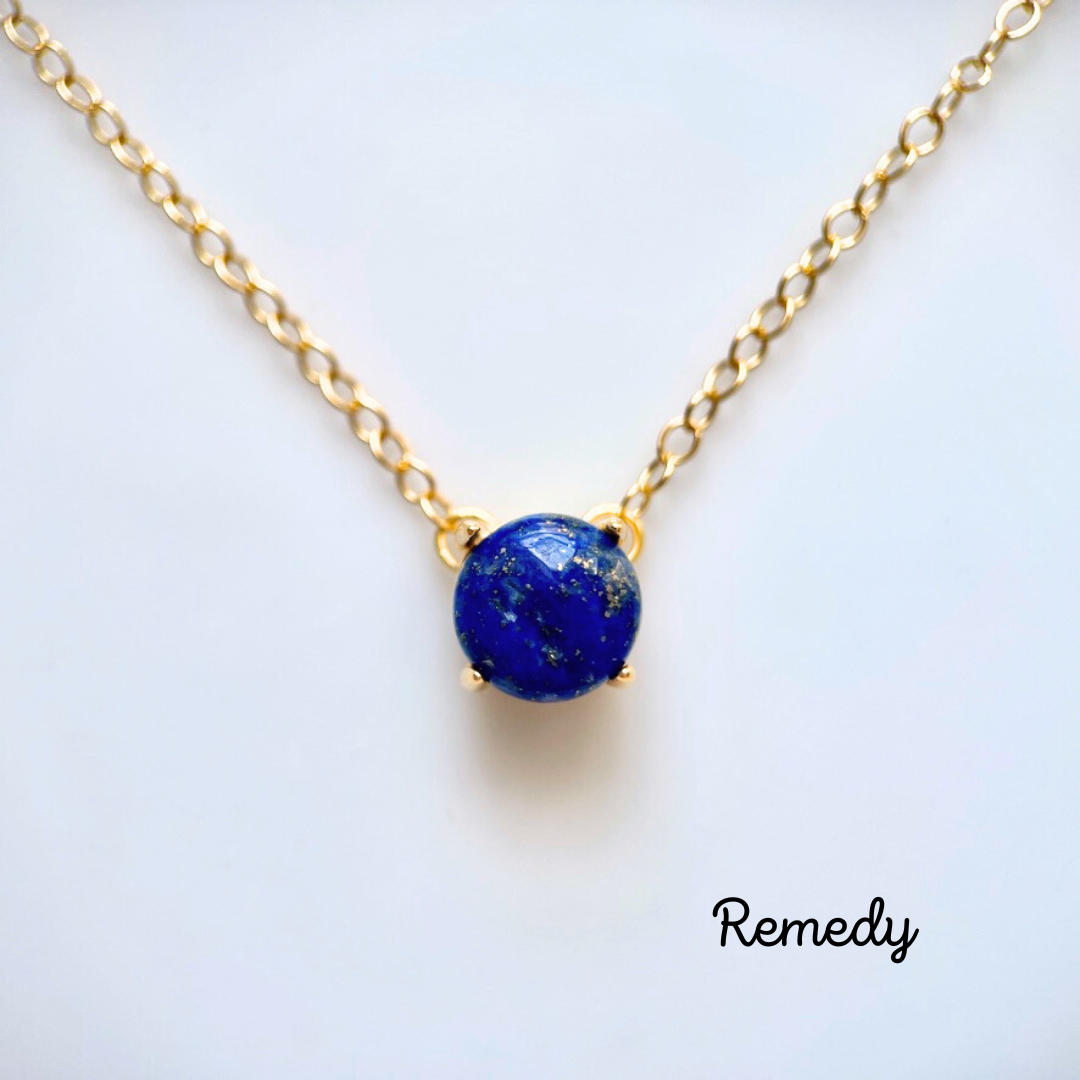 【ドゥーエ】ラピスラズリの一粒ネックレス（8mm）〜silver925/18KGP 12月誕生石 5,010円