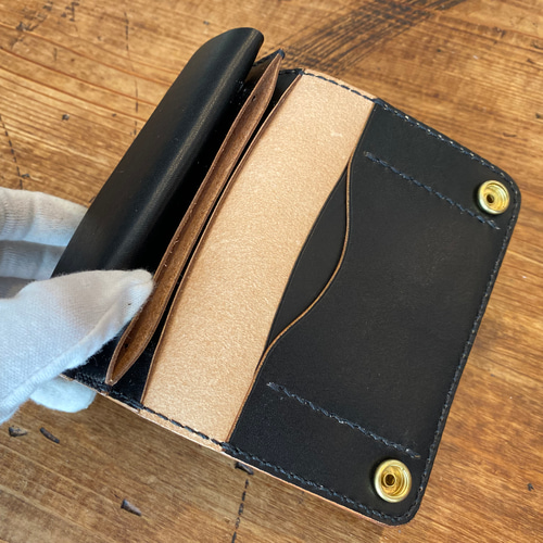 トラッカーウォレット 02M-BK ショート ミニ 財布 ブラック 二つ折り