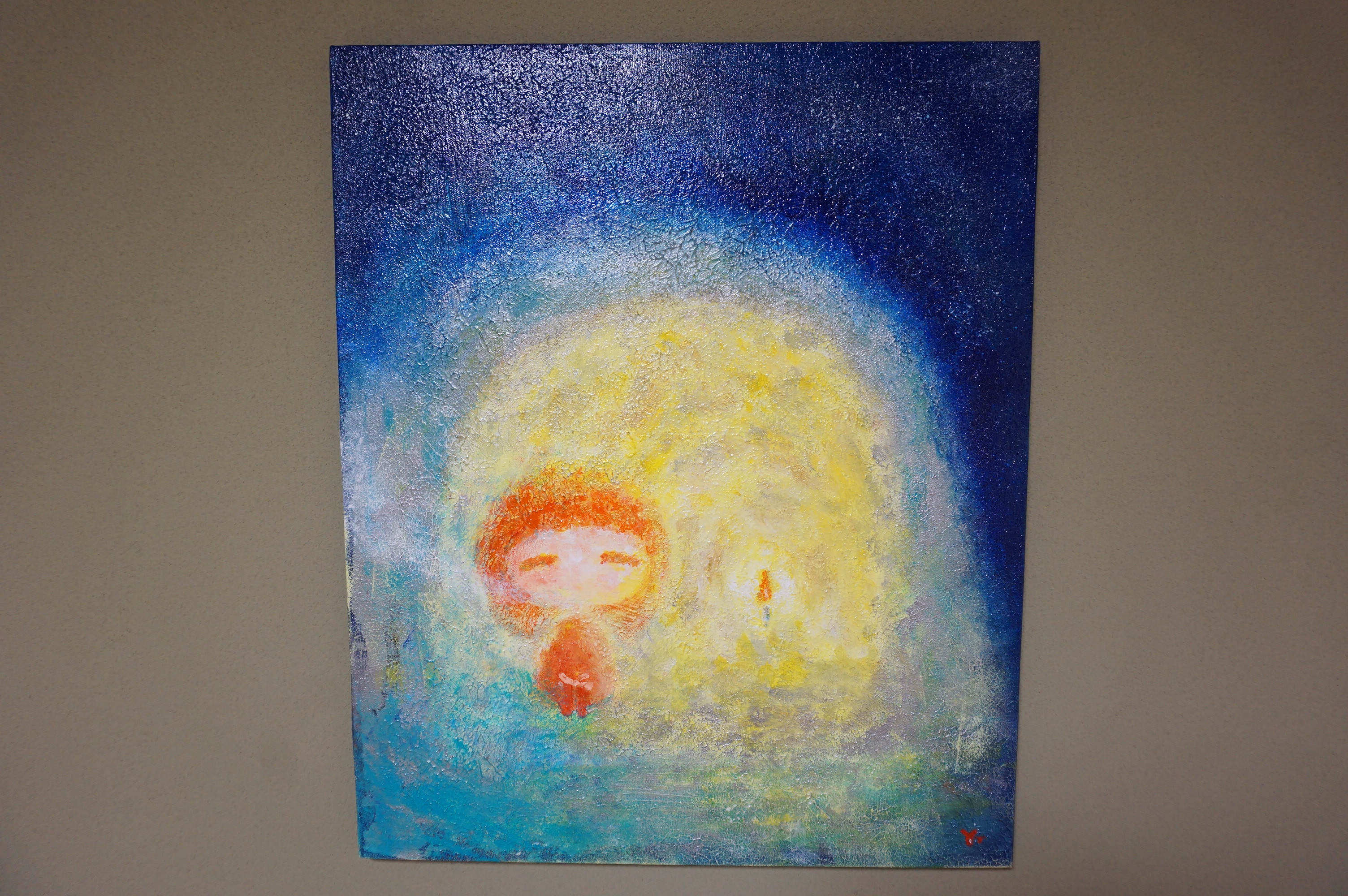 宇宙を駆けるペガサス アクリル原画アート ポーリングアート