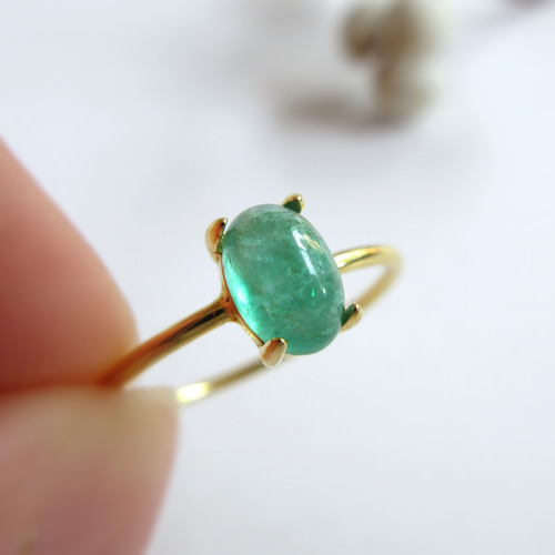 5月の誕生石】6×4mm発色美ブラジル産「エメラルド」リング6ct 指輪