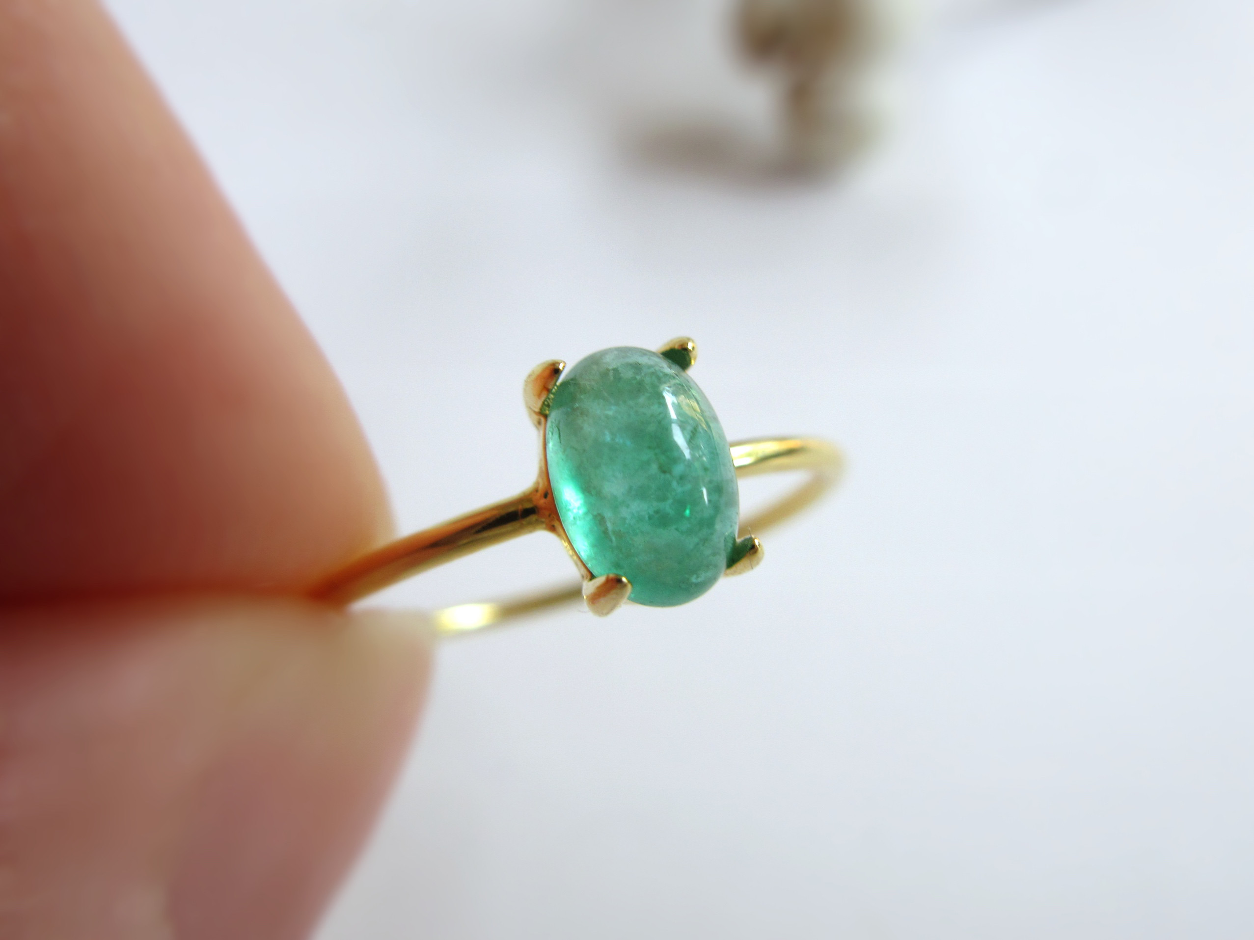 【5月の誕生石】6×4mm発色美ブラジル産「エメラルド」リング6ct