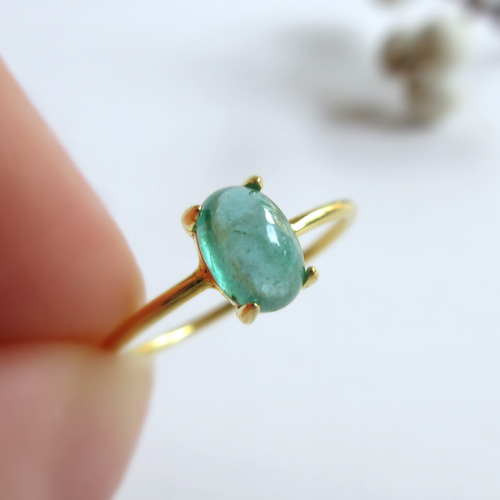 5月の誕生石】6×4mm美粒ブラジル産「エメラルド」リング6.5ct 指輪 