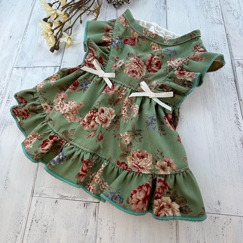 ロココ調 犬服 ハンドメイド フリル ワンピース ペット服