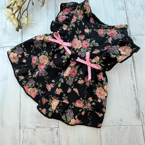 ロココ調 犬服 ハンドメイド フリル ワンピース ペット服