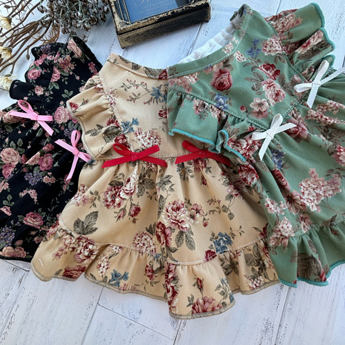ロココ調 犬服 ハンドメイド フリル ワンピース ペット服