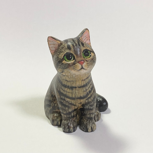 キジトラ猫の置物 招き猫 猫ハウス 通販 18259299｜Creema(クリーマ)