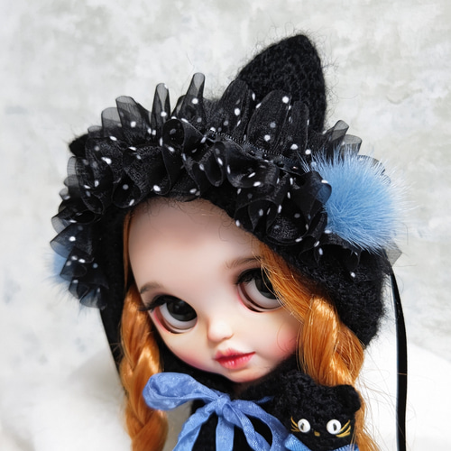 ネオブライスアウトフィット／黒猫アウトフィットとにゃんパペット