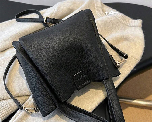 エレファントグレー リッチストライプ ミニマリスト ハンドバッグ