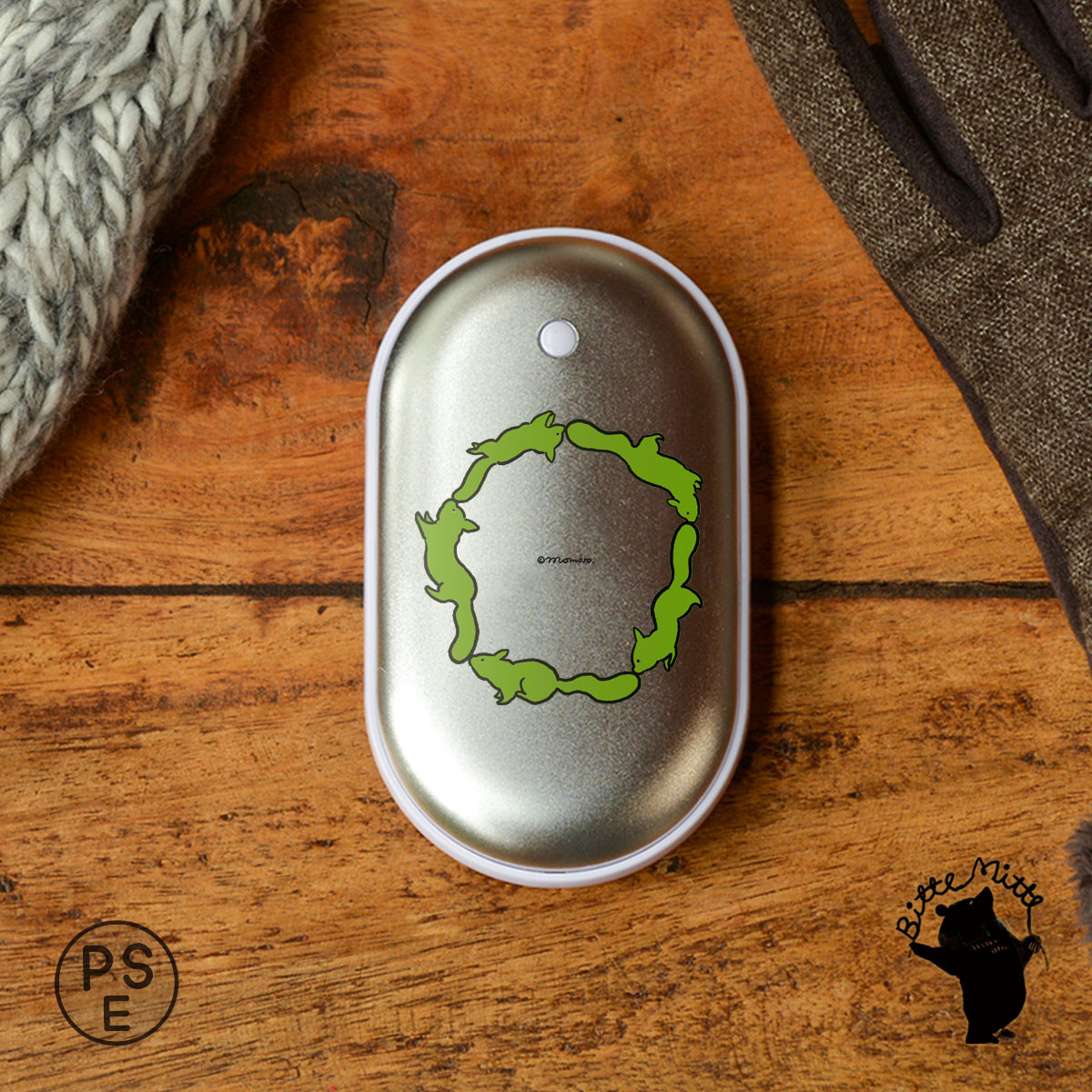 充電式カイロ おしゃれ モバイルバッテリー iPhone Android リス＊名入れ可