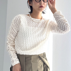 再販】秋終わりまで着れる涼しげシアーカットソー きれいめトップス