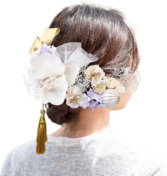 【種類】髪飾り 結婚式 袴 振袖 着物 和装小物 花嫁 ドレス 七五三 夏祭り おしゃれ ヘア 飾り 1枚目の画像