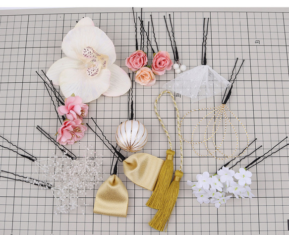 【種類】髪飾り 結婚式 袴 振袖 着物 和装小物 花嫁 ドレス 七五三 夏祭り おしゃれ ヘア 飾り 5枚目の画像