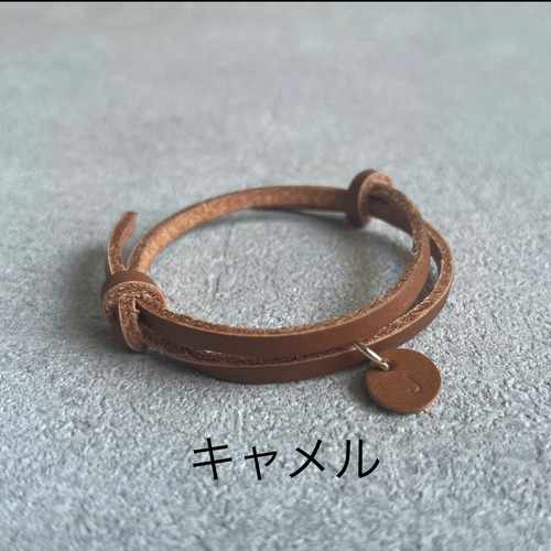 長さ調節可能！刻印無料 レディース 本革 レザーブレスレット