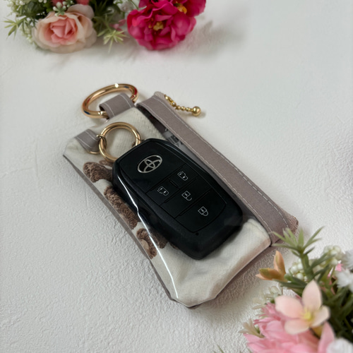 スマートキーケース キーケース ラミネート クリア窓付き くま カード