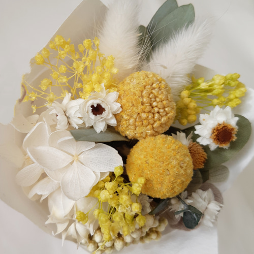 ドライフラワーミニブーケ イエロー系 置くだけで可愛く飾れる